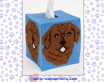 Chocolate Labrador Retriever Tissue Topper-Plastic Canvas Pattern-PDF Download