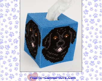 Black Labrador Retriever Tissue Topper-Plastic Canvas Pattern-PDF Download