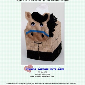 Buckskin Horse Tissue Topper-Plastic Canvas Pattern-PDF Download