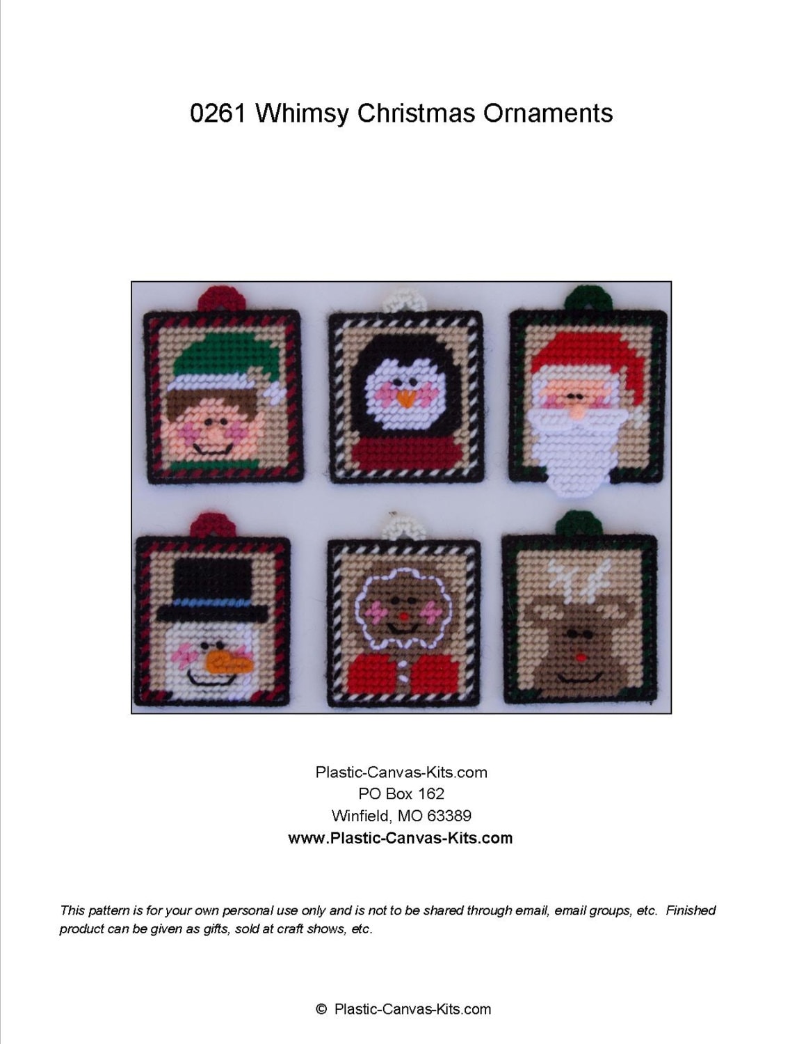 Whimsical Christmas Ornaments-plastic Canvas Pattern-pdf Download 