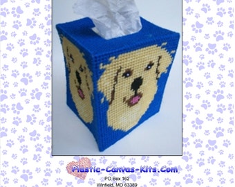 Golden Retriever Tissue Topper-Plastic Canvas Pattern-PDF Download