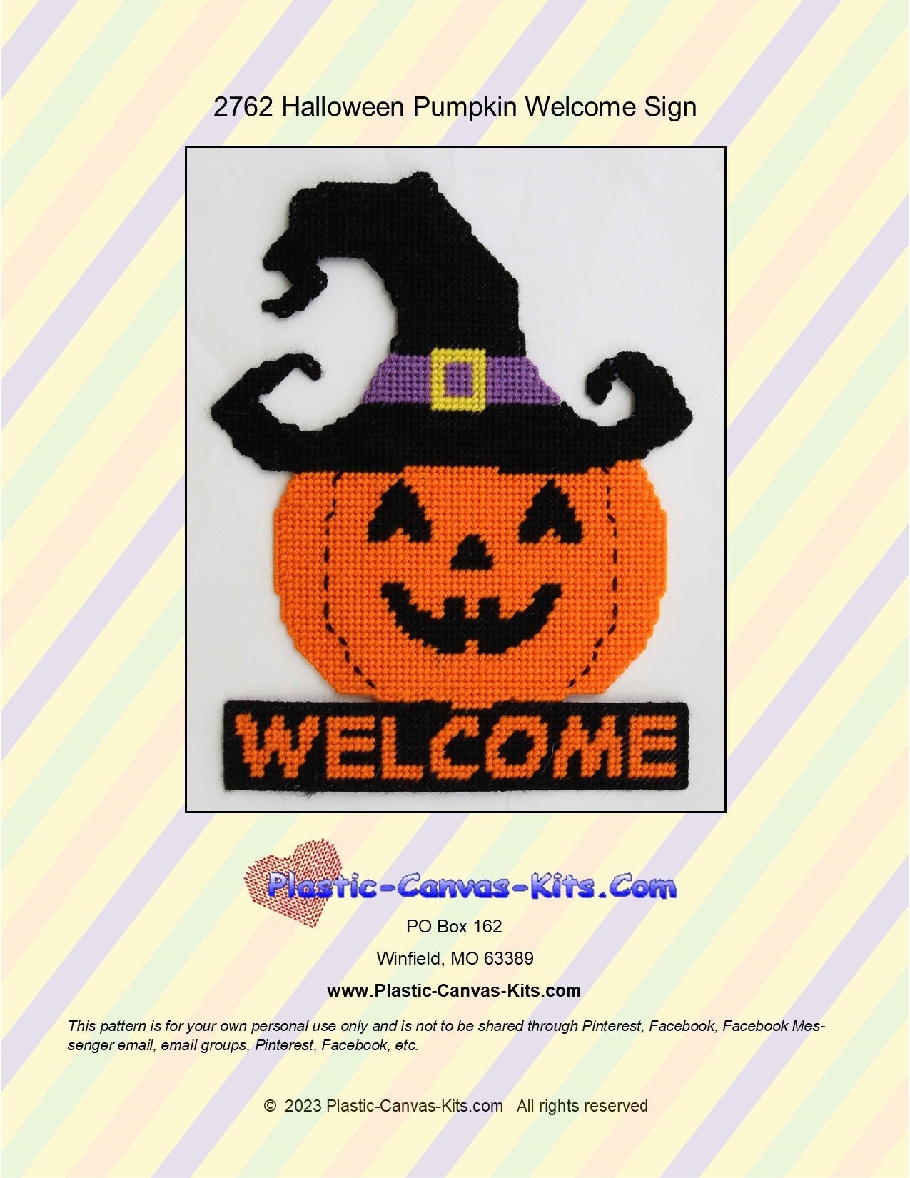 Ghost and Pumpkin Tissue Topper  Plastic canvas patterns, Plastic