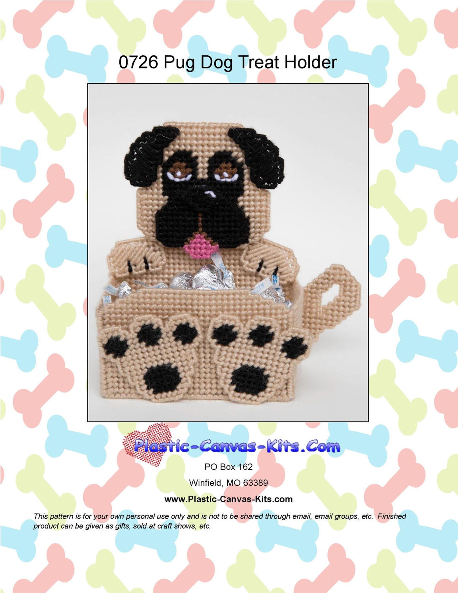 Pug Dog Treat Holder-plastic Canvas Pattern-pdf Download - Etsy