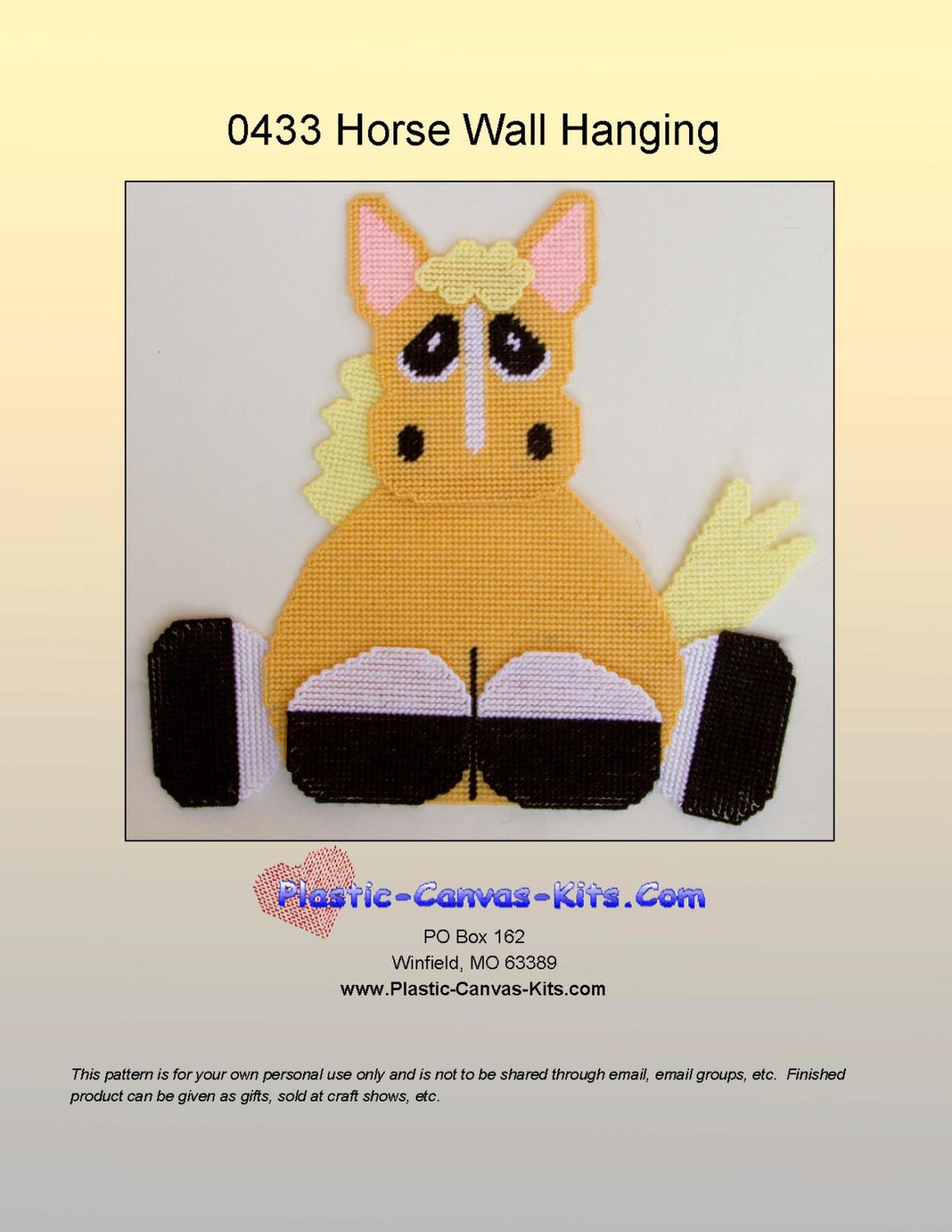 Horse Wall Hanging-plastic Canvas Pattern-pdf Download - Etsy