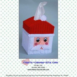 Christmas Santa Tissue Topper-PDF Download-Plastic Canvas Pattern