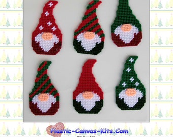 Gnome Christmas Ornaments-Plastic Canvas Pattern-PDF Download