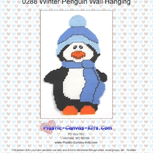 Winter Penguin Wall Hanging-Plastic Canvas Pattern-PDF Download