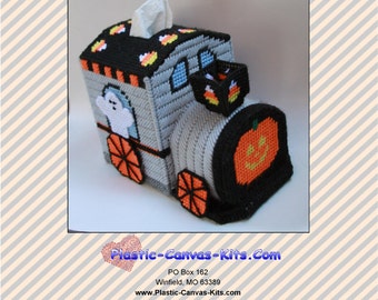 Halloween Train Tissue Topper-Plastic Canvas Pattern-PDF Download