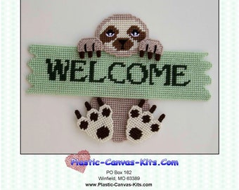 Sloth Welcome Sign-Plastic Canvas Pattern-PDF Download