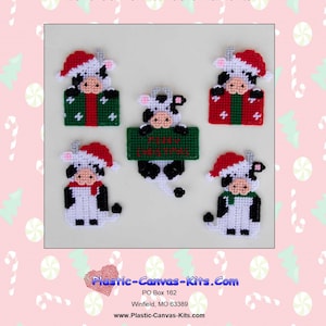 Cow Christmas Ornaments- Plastic Canvas Pattern-PDF Download