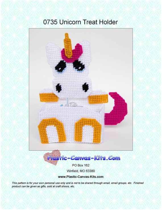 Unicorn Treat Holder-plastic Canvas Pattern-pdf Download 
