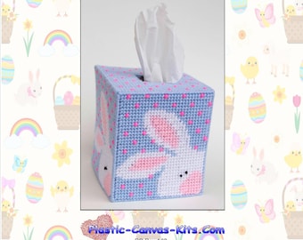 Peeking Easter Bunny Tissue Topper-Plastic Canvas Pattern-PDF Download