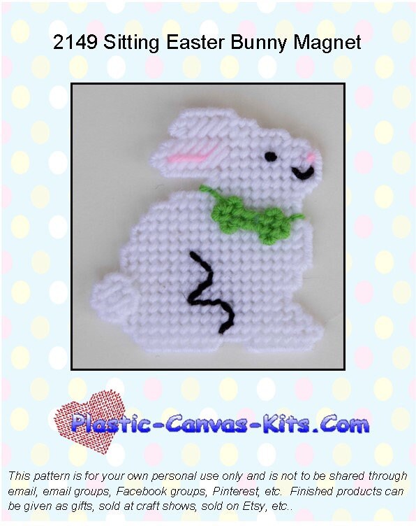 Sitting Easter Bunny Magnet-plastic Canvas Pattern-pdf Download - Etsy