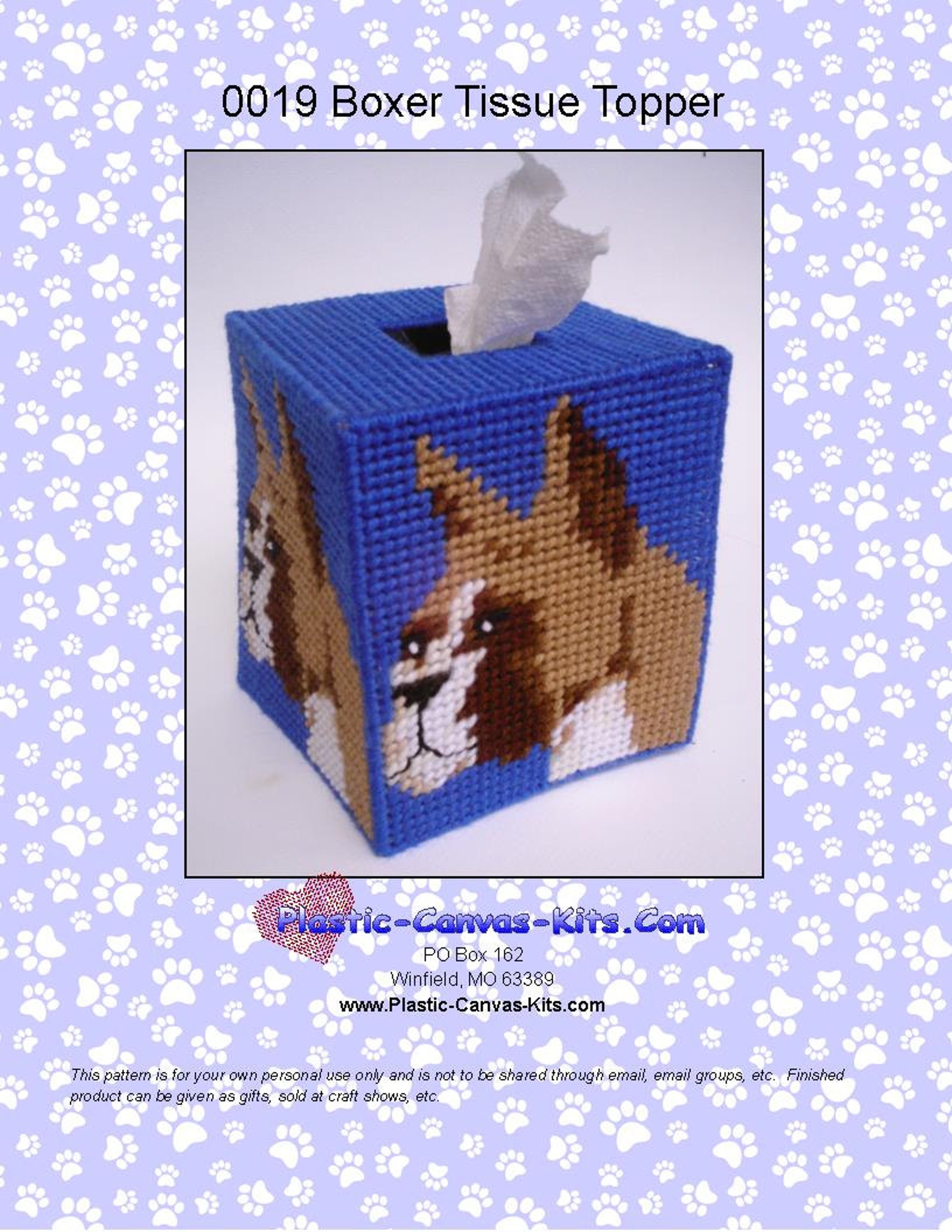 Boxer Tissue Topper-plastic Canvas Pattern-pdf Download - Etsy