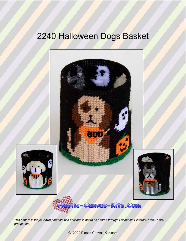 Halloween Dogs Basket-plastic Canvas Pattern-pdf Download - Etsy