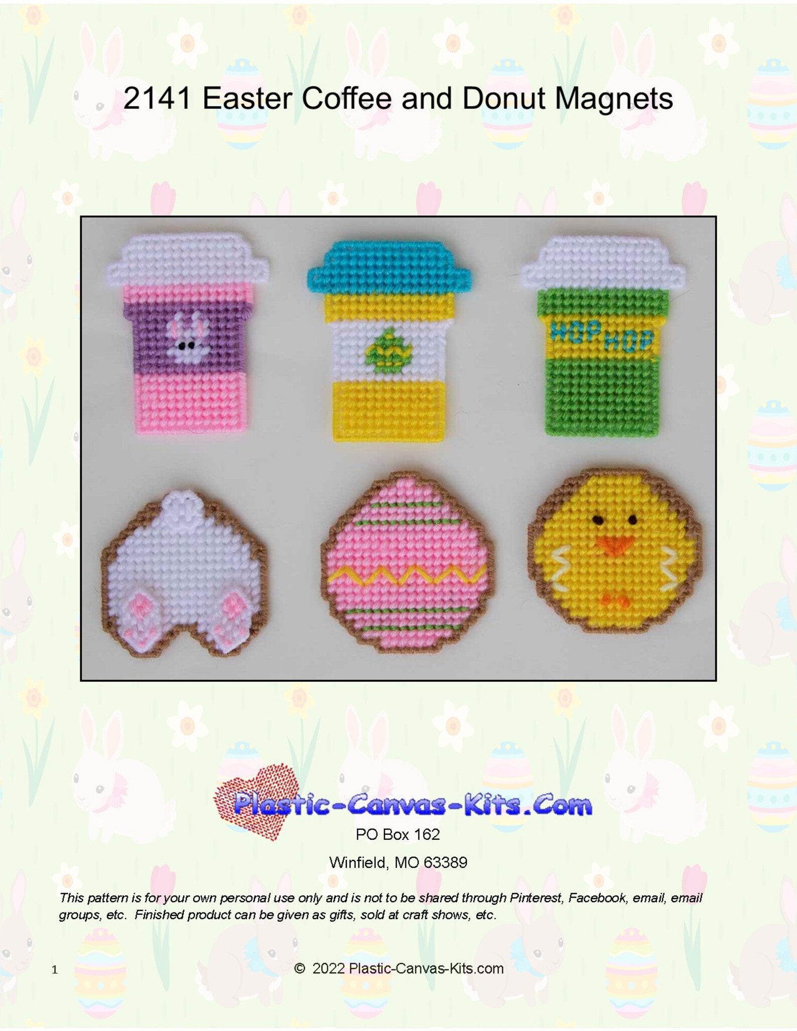 Easter Coffee and Donut Magnets-plastic Canvas Pattern-pdf Download - Etsy