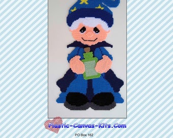 Wizard Wall Hanging-Halloween-Plastic Canvas Pattern-PDF Download
