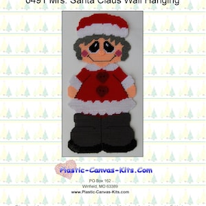 Mrs. Santa Claus Wall Hanging-Plastic Canvas Pattern-PDF Download