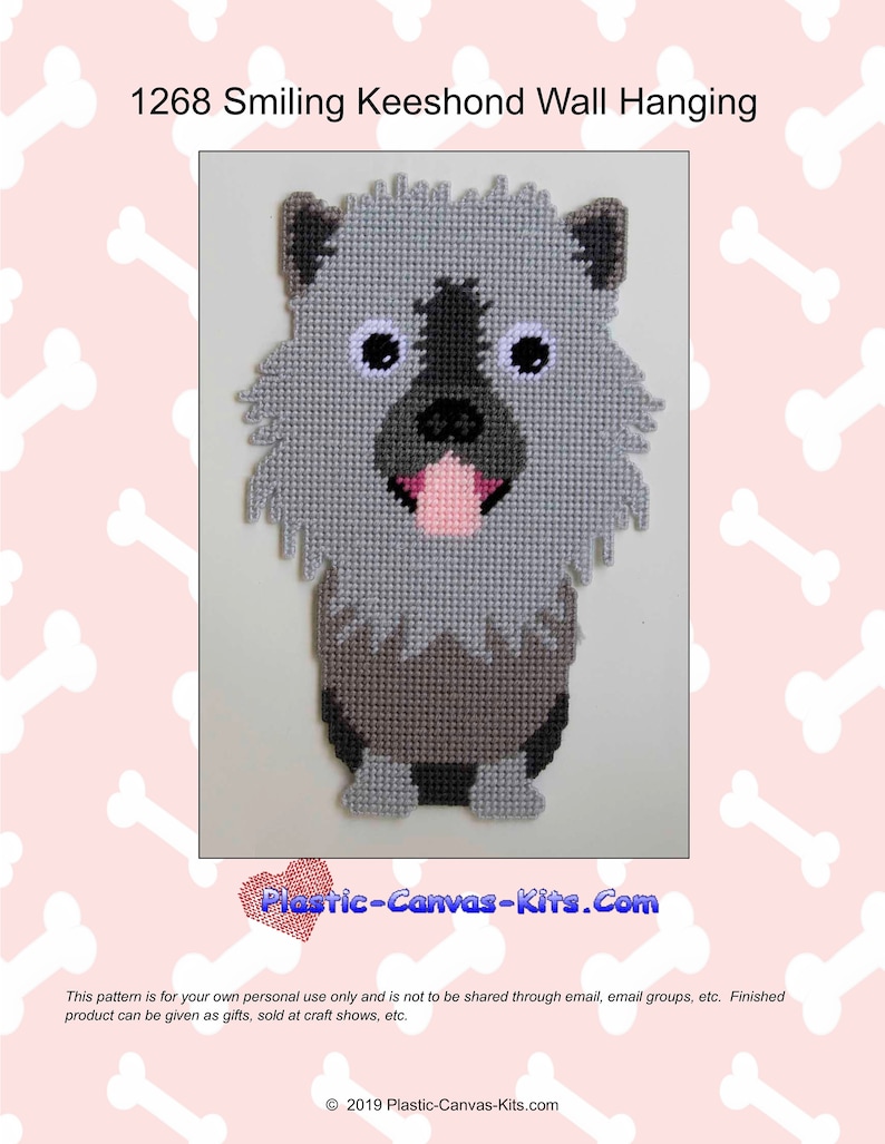Keeshond Dog Wall Hangingplastic Canvas Patternpdf Download Etsy