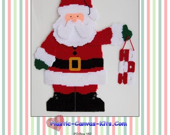 Santa dangling Ho Ho Ho Wall Hanging-Christmas-Plastic Canvas Pattern-PDF Download