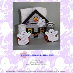 Haunted Halloween House Serviettenhalter-Plastik-Leinwand-Muster-PDF Download
