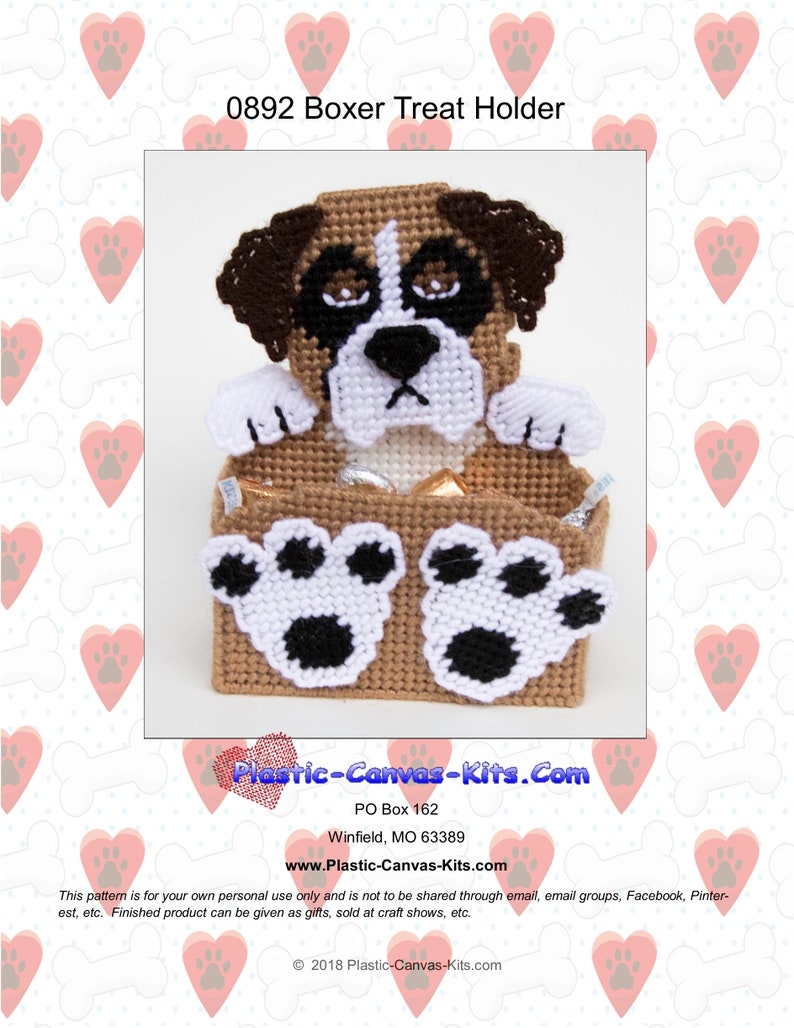 Boxer Dog Treat Holder-plastic Canvas Pattern-pdf Download - Etsy