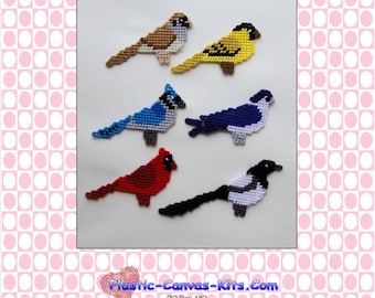 Birds Magnet Set- Magpie, Blue Jay, Cardinal, Finch, Sparrow