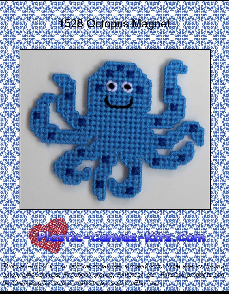 Octopus Magnet-plastic Canvas Pattern-pdf Download - Etsy