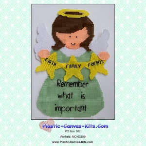 Important Things Angel Wall Hanging-Plastic Canvas Pattern-PDF Download