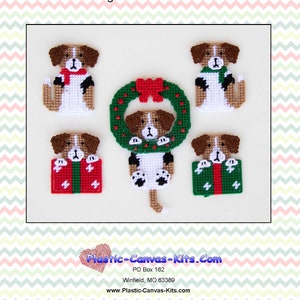 Beagle Christmas Ornaments-Plastic Canvas Pattern-PDF Download