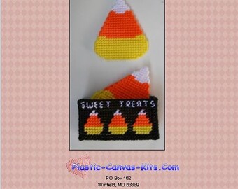 Halloween Candy Corn Coaster Set-Plastic Canvas Pattern-PDF Download