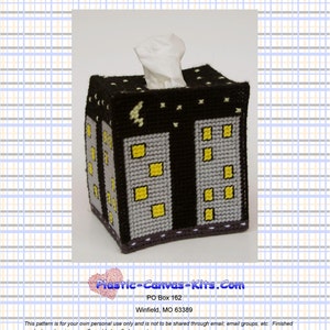 City Nights Landscape Tissue Topper-Plastic Canvas Pattern-PDF Download