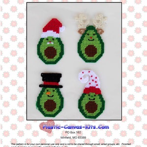 Avocado Christmas Ornaments-Plastic Canvas Pattern-PDF Download