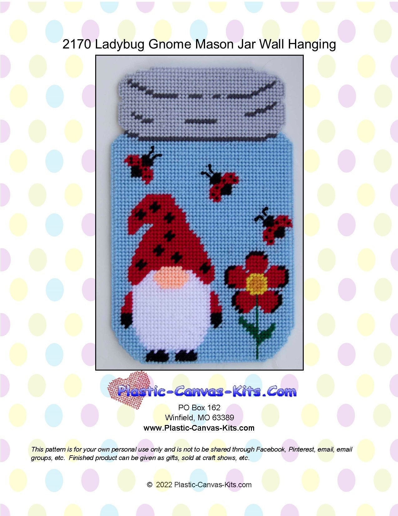 Flowers and Ladybugs Spring Tissue Topper-Plastic Canvas Pattern or Kit