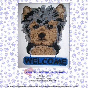 Yorkshire Terrier Welcome Sign-Plastic Canvas Pattern-PDF Download