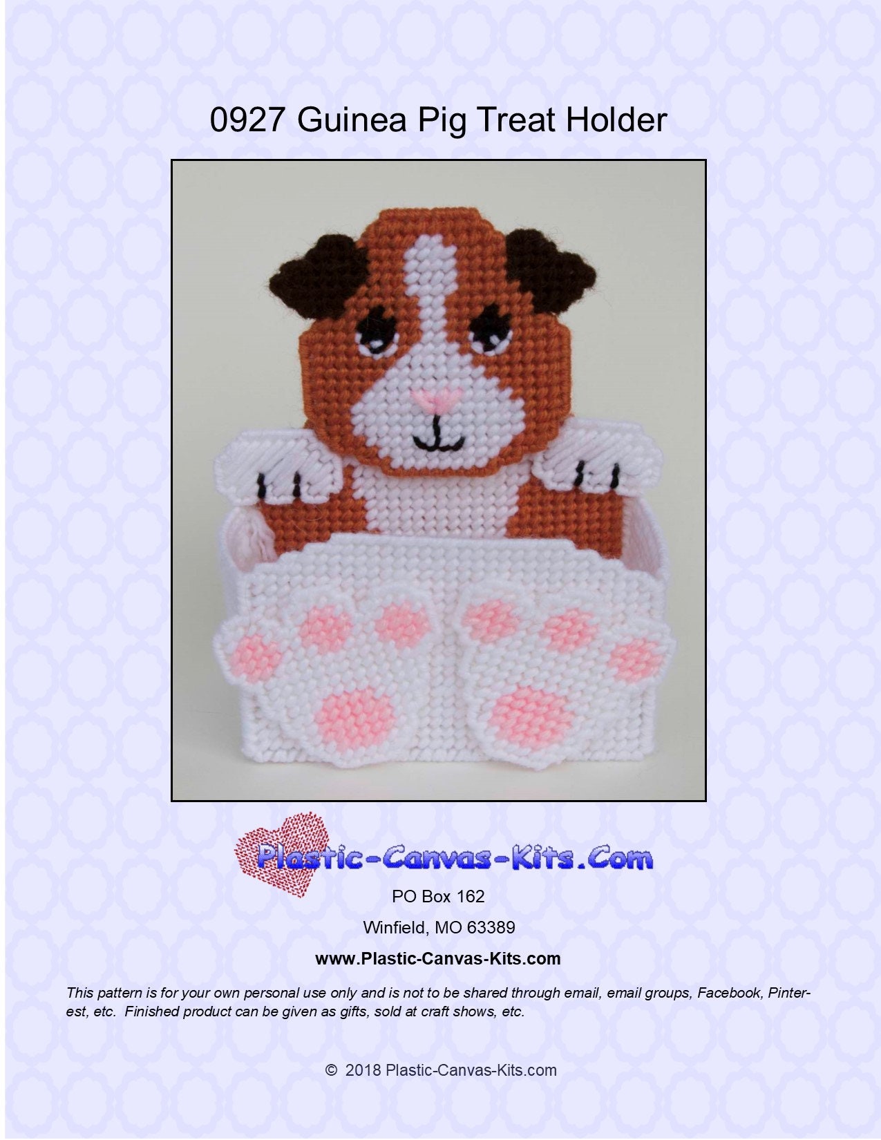 Picture of Guinea Pig Treat Holder-plastic Canvas Pattern-pdf Download - Etsy