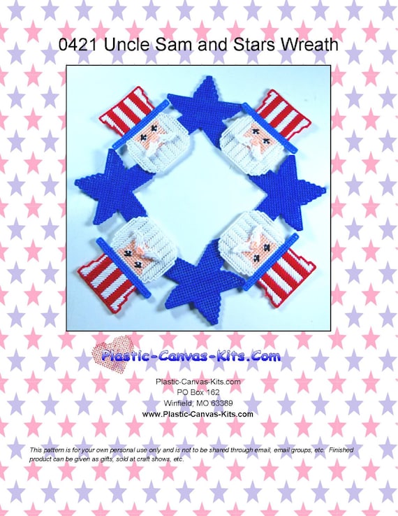 Uncle Sam Treat Holder Patriotic//4th of July-Plastic Canvas Pattern or Kit