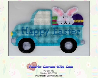 Easter Truck Wall Hanging-Plastic Canvas Pattern-PDF Download