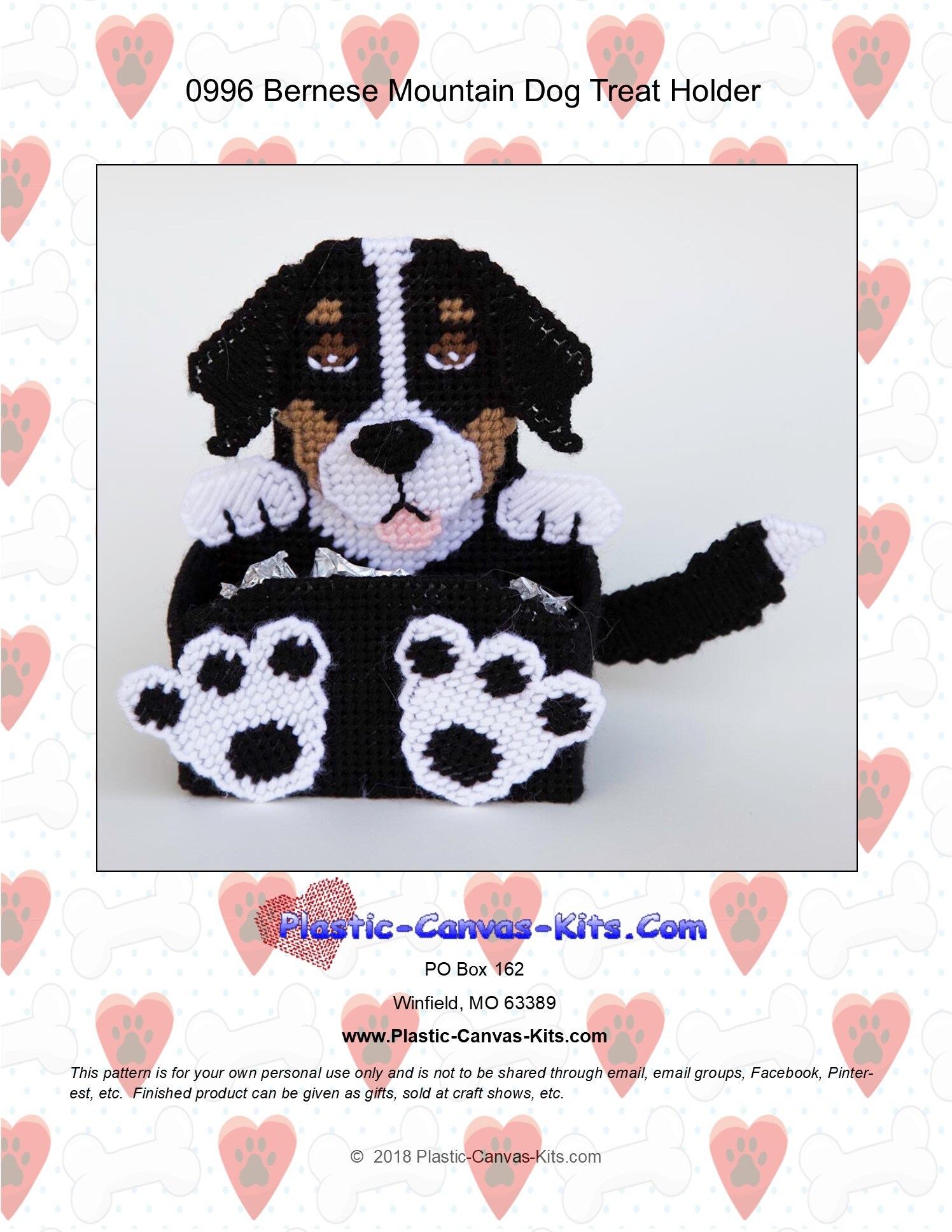 Bernese Mountain Dog Treat Holder plastic Canvas Pattern pdf Download Etsy Canada