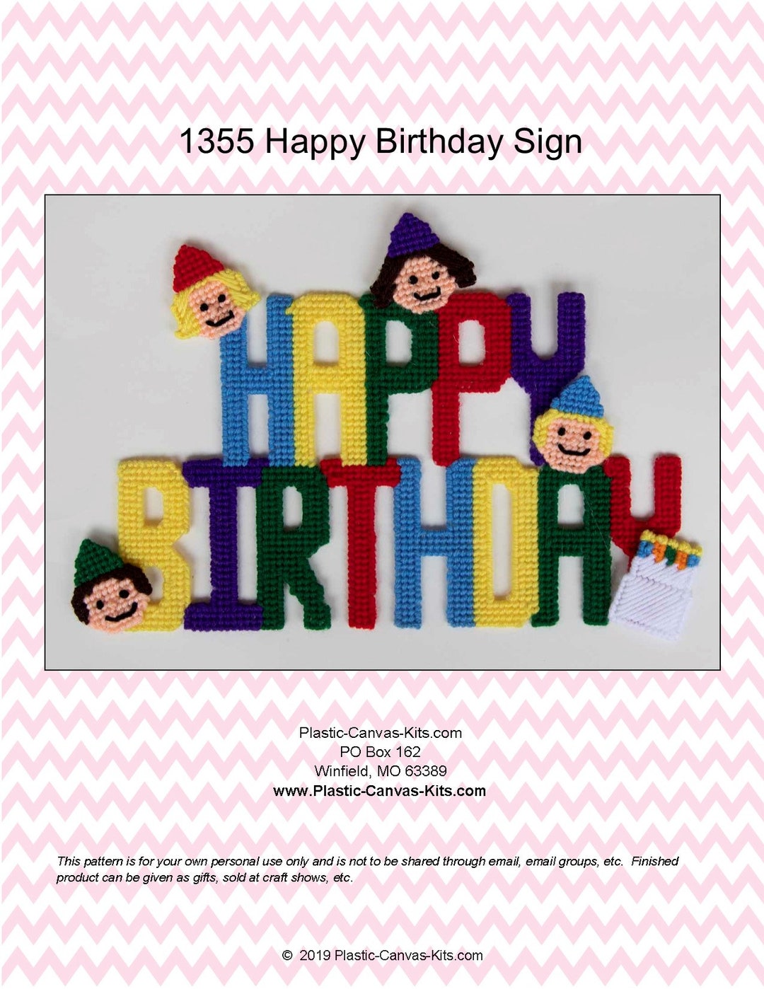 Happy Birthday Wall Hangingplastic Canvas Patternpdf Download Etsy