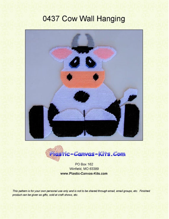Valentine/'s Day Cow Treat Holder-Plastic Canvas Pattern or Kit