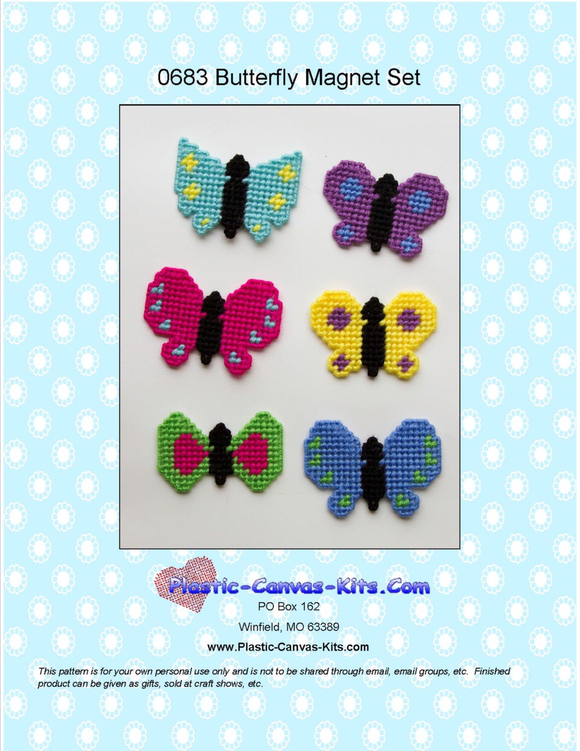 Butterfly Plastic Canvas Patterns - Etsy for Free Printable Plastic Canvas Butterfly Patterns