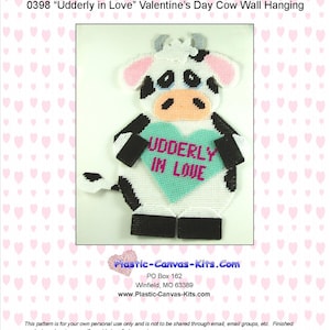 Udderly in Love Valentine&#39;s Day Cow-Plastic Canvas Pattern-PDF Download