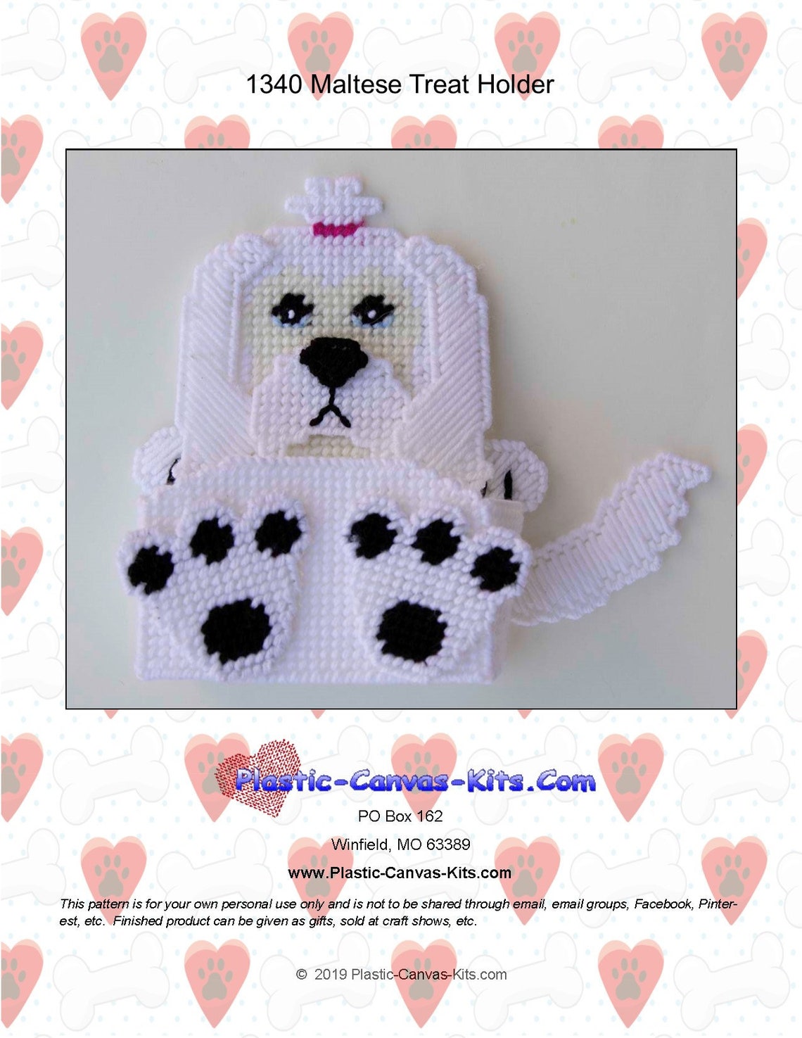 Maltese Dog Treat Holder-plastic Canvas Pattern-pdf Download - Etsy