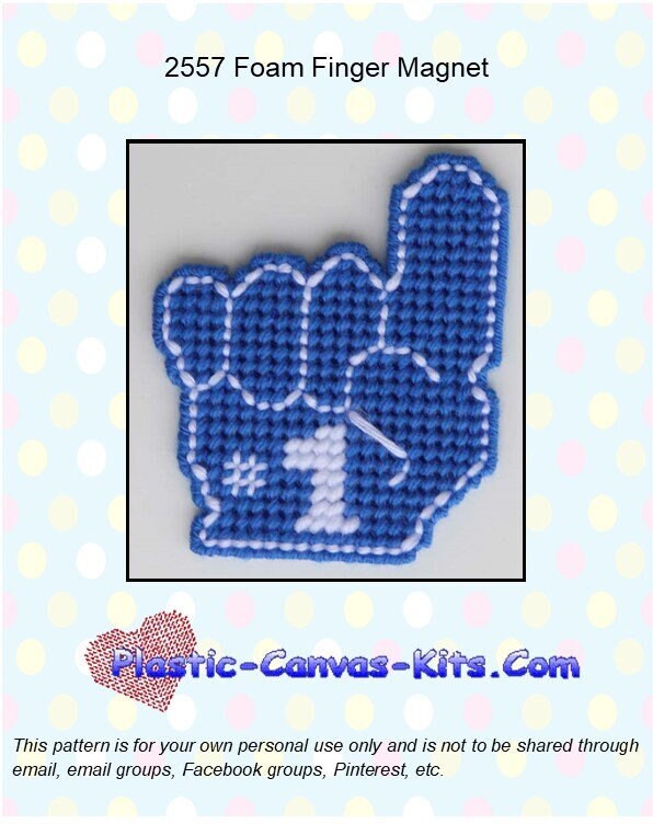 Foam Finger Magnet-plastic Canvas Pattern-pdf Download - Etsy