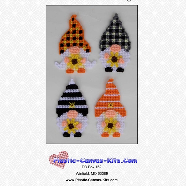 Sunflower Gnome Magnets-Plastic Canvas Pattern-PDF Download