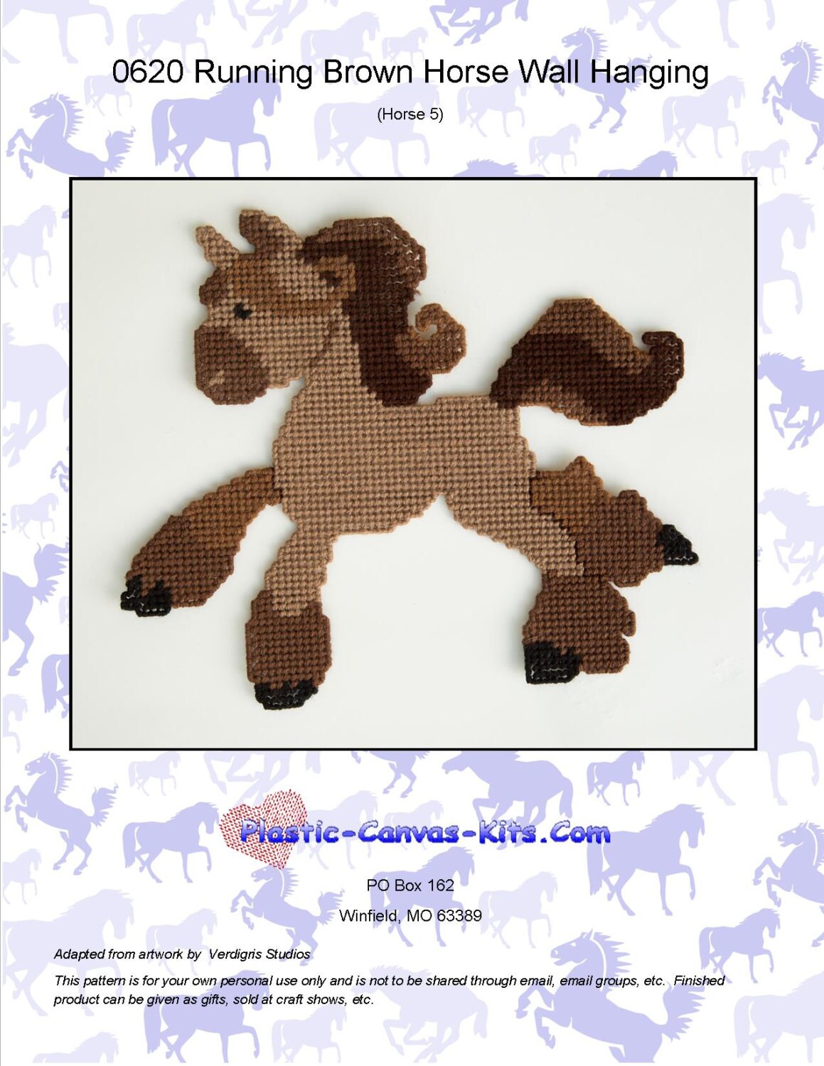 Running Brown Horse Wall Hangingplastic Canvas Patternpdf Download Etsy
