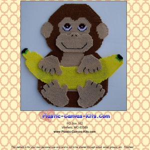 Monkey Wall Hanging-Plastic Canvas Pattern-PDF Download