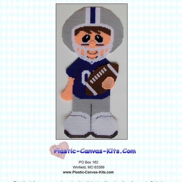 Football Player Wall Hanging-Plastic Canvas Pattern-PDF Download