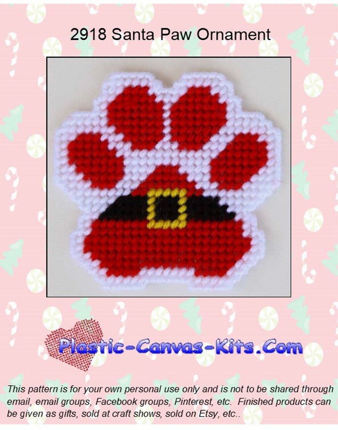 Santa Paw Ornament-plastic Canvas Pattern-pdf Download - Etsy santa-paw-ornament-plastic-canvas-pattern-pdf-download-etsy